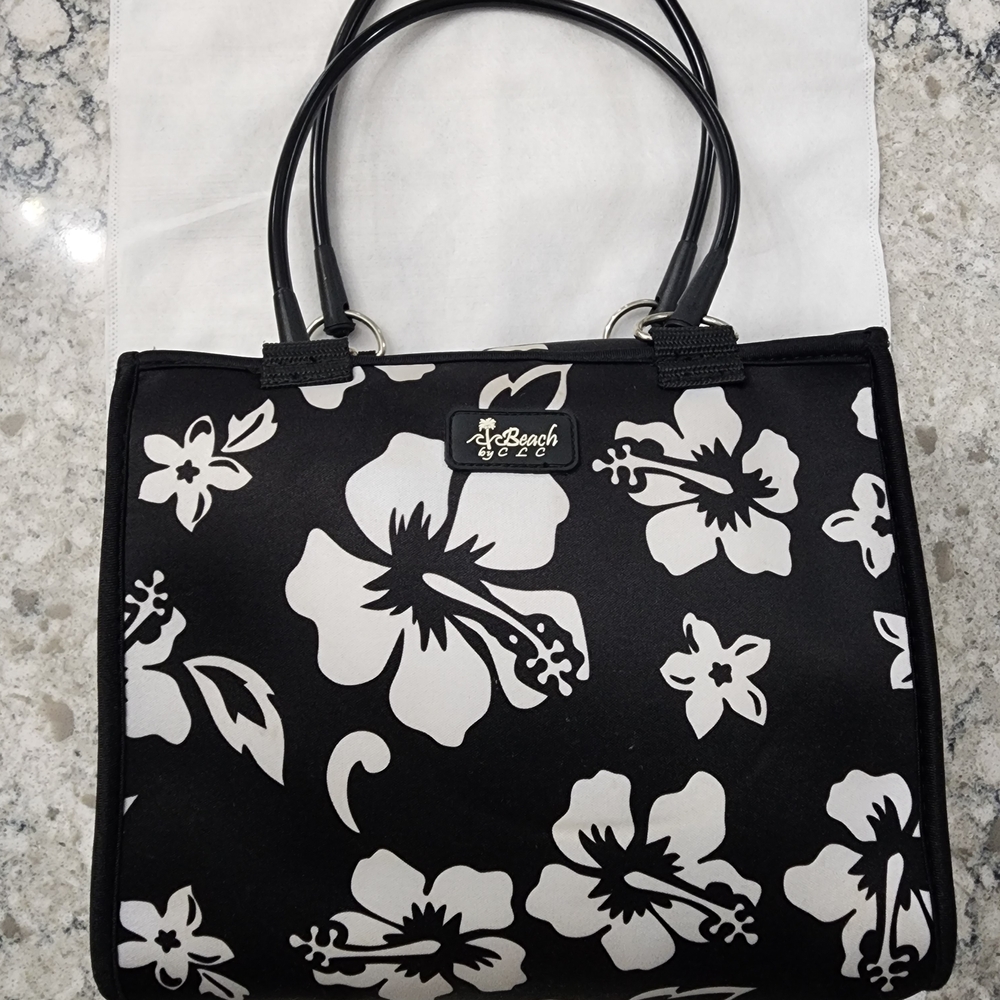 "Beach" By CLC Neoprene Small Tote Purse Lunch Bag Cooler Water Resistant NWOT